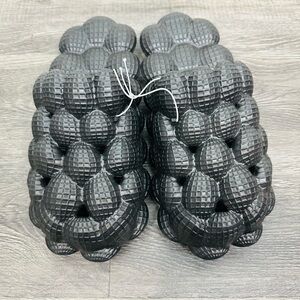 Black Textured Bubble Slide Sandals Size 42-43 and rhinestone Charms